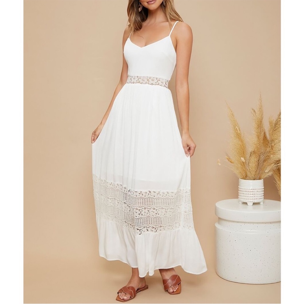 White lace maxi dress